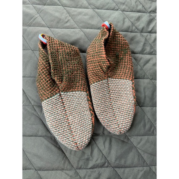 Bombas Gripper Slippers Knit Orange Green Pattern House Shoes Mens small main image 11